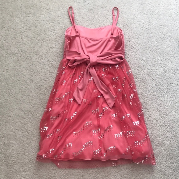 Pink Chiffon Layered Back Tie Dress - Picture 2 of 4